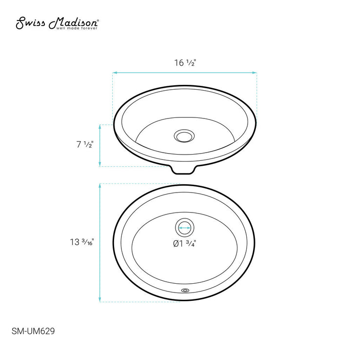 Plaisir 16.5 Oval Under-Mount Bathroom Sink