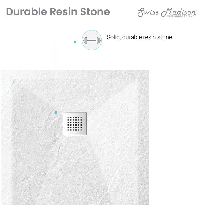 Terre P Series 48" x 36" Reversible Drain Shower Base