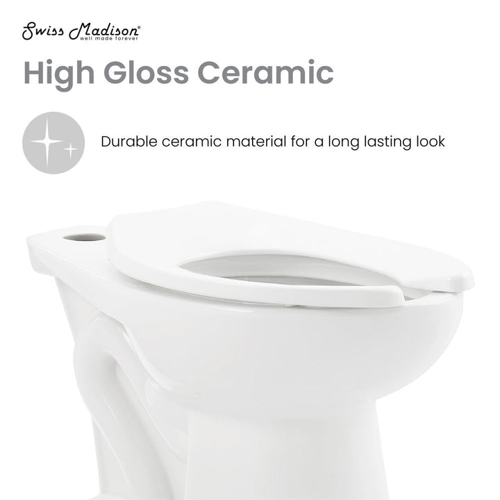 Sirene Floor-Mounted Commercial Elongated Top Flush Spud Flushometer Toilet Bowl