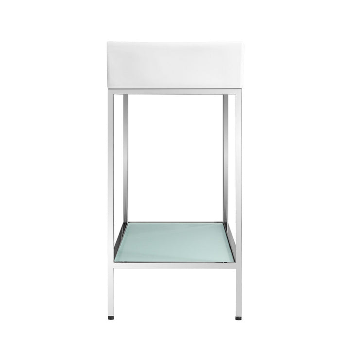 Pierre 40 Single, Freestanding, Open Shelf, Chrome Metal Frame Bathroom Vanity