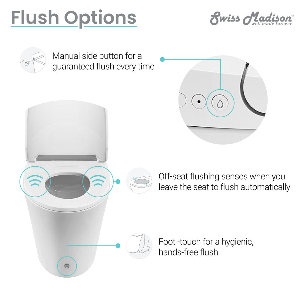 Hugo Smart Tankless Elongated Toilet, Touchless Vortex™ Dual-Flush 1.1/1.6 gpf