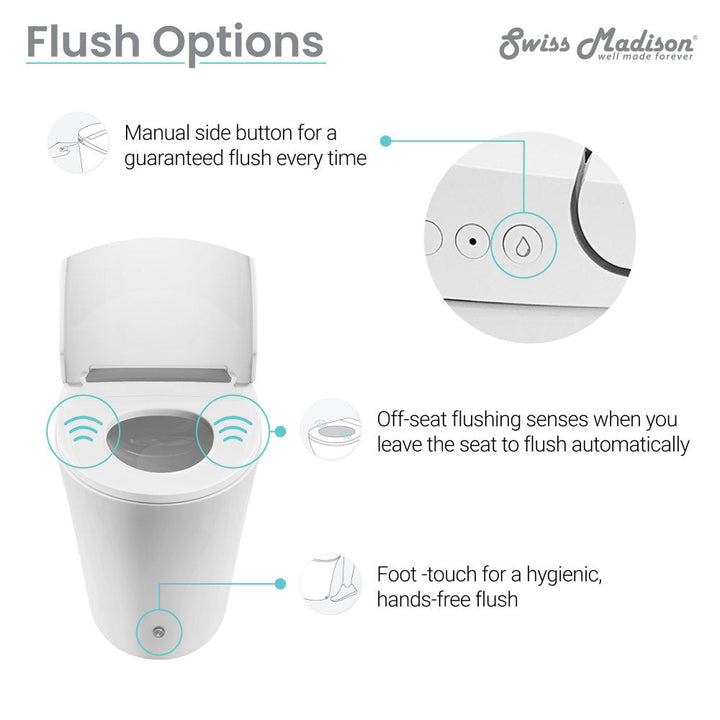 Hugo Smart Tankless Elongated Toilet, Touchless Vortex™ Dual-Flush 1.1/1.6 gpf