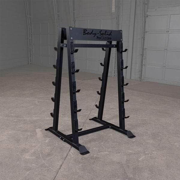 Body Solid Fixed Barbell Set With SBBR100 Rack