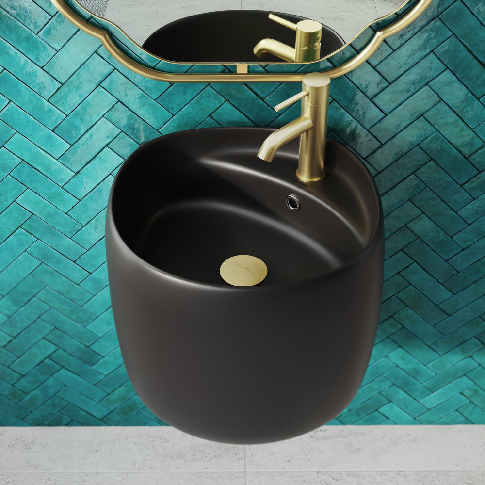 Ivy Wall-Mount Sink in Matte Black