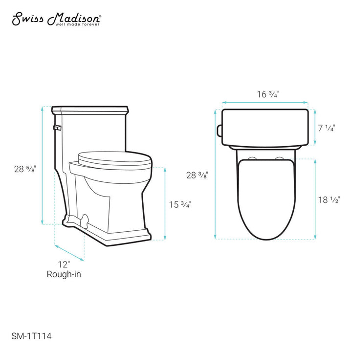 Voltaire One-Piece Elongated Toilet Side Flush 1.28 gpf