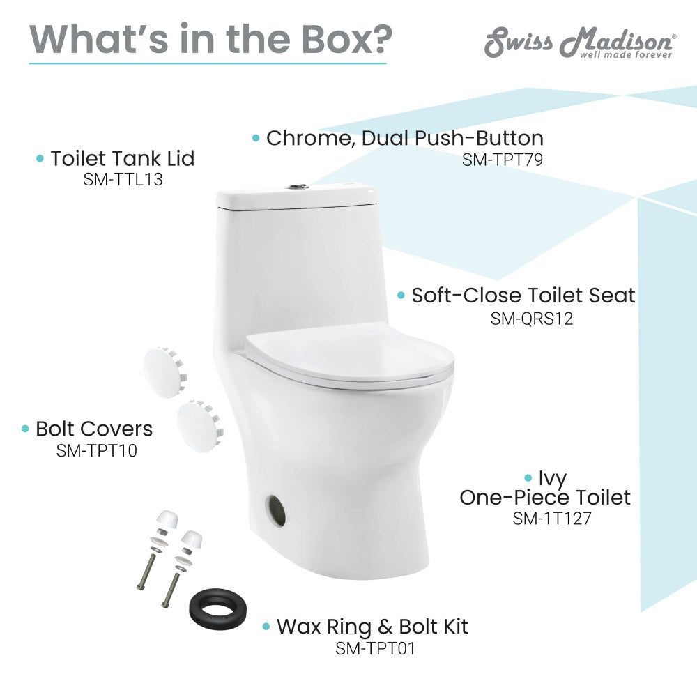 Ivy One-Piece Toilet, 10" Rough-in 1.1/1.6 gpf