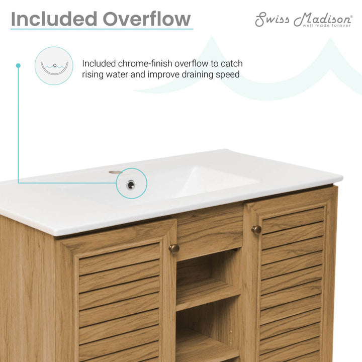 Bron 36" Bathroom Vanity in Oak