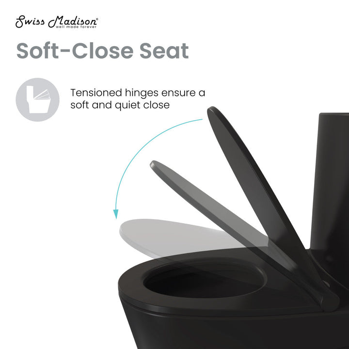 Voltaire One-Piece Elongated Toilet Dual-Flush 1.1/1.6 gpf in Matte Black