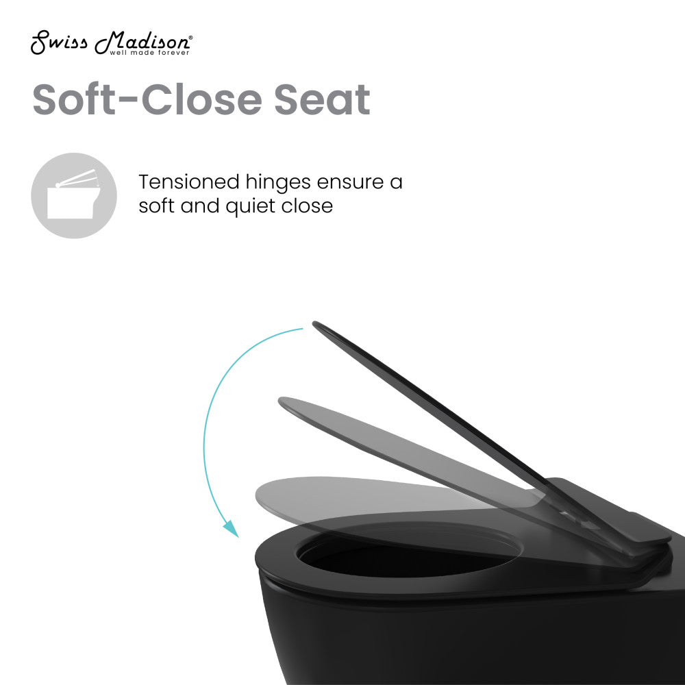 Ivy Wall-Hung Elongated Toilet Bowl in Matte Black
