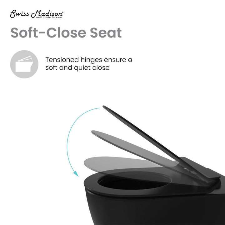 Ivy Wall-Hung Elongated Toilet Bowl in Matte Black