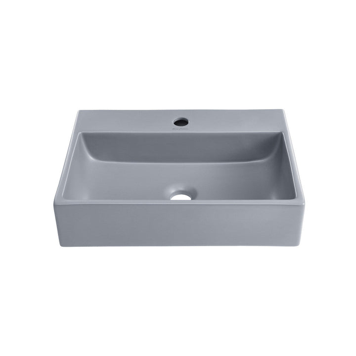Claire 20"  Rectangle Ceramic Vessel Sink in Matte Grey