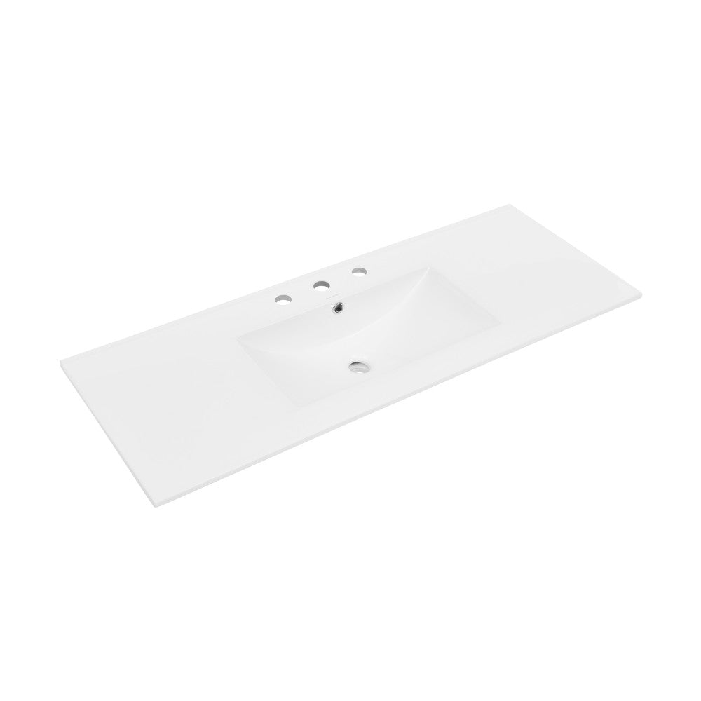 48" Ceramic Vanity Top with Three Faucet Holes