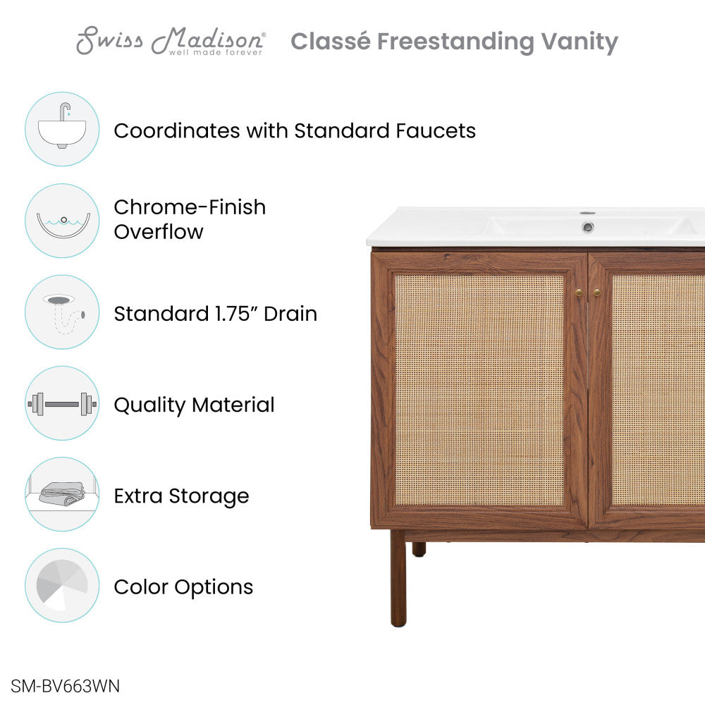 Classe 36" Bathroom Vanity in Dark Walnut
