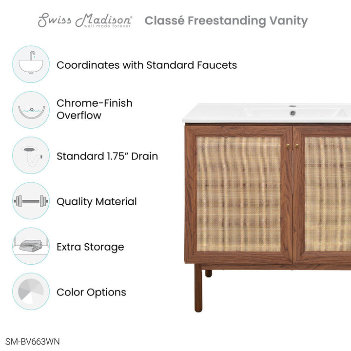 Classe 36" Bathroom Vanity in Dark Walnut