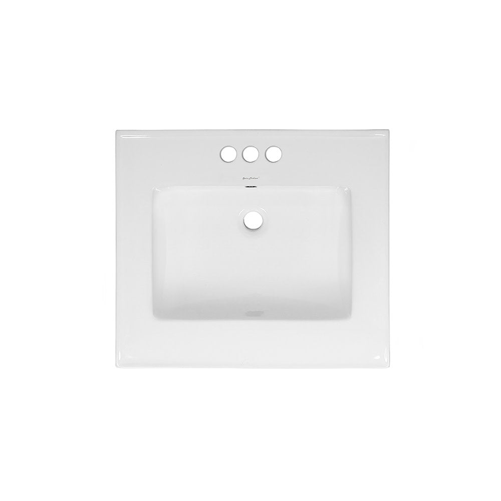 24" Ceramic Vanity Top with Three Faucet Holes