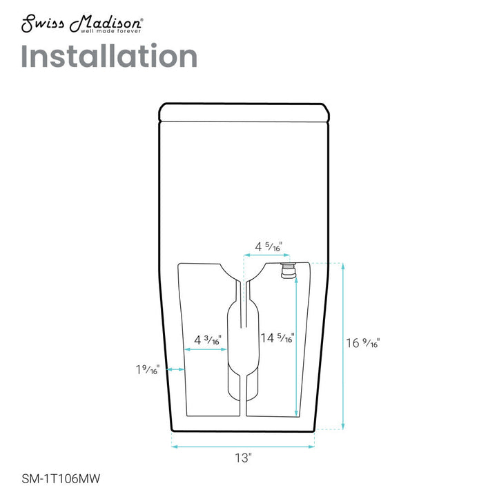 Concorde One Piece Square Toilet Dual Flush 1.1/1.6 gpf in Matte White