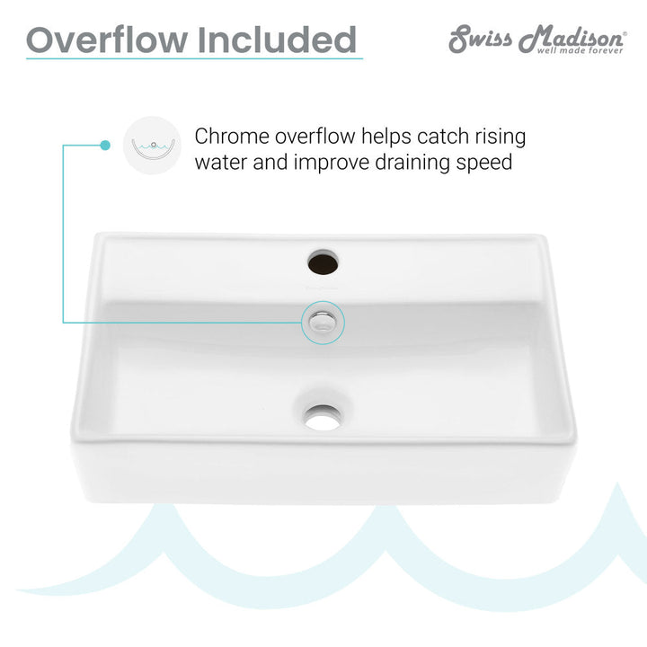 Claire 22" Rectangle Wall-Mount Bathroom Sink
