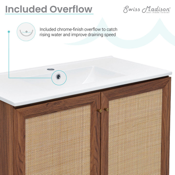 Classe 36" Bathroom Vanity in Dark Walnut