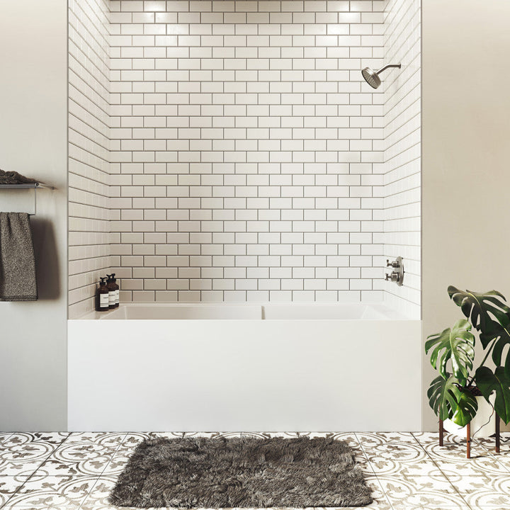 Voltaire 72" x 36" Left-Hand Drain Alcove Bathtub with Apron and Armrest