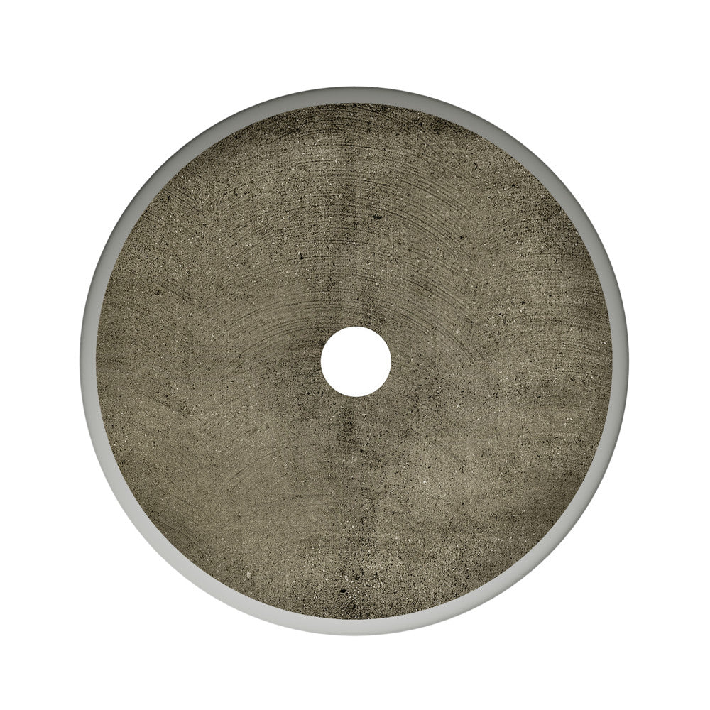 Lisse 14.5" Round Concrete Vessel Bathroom Sink in Dark Grey