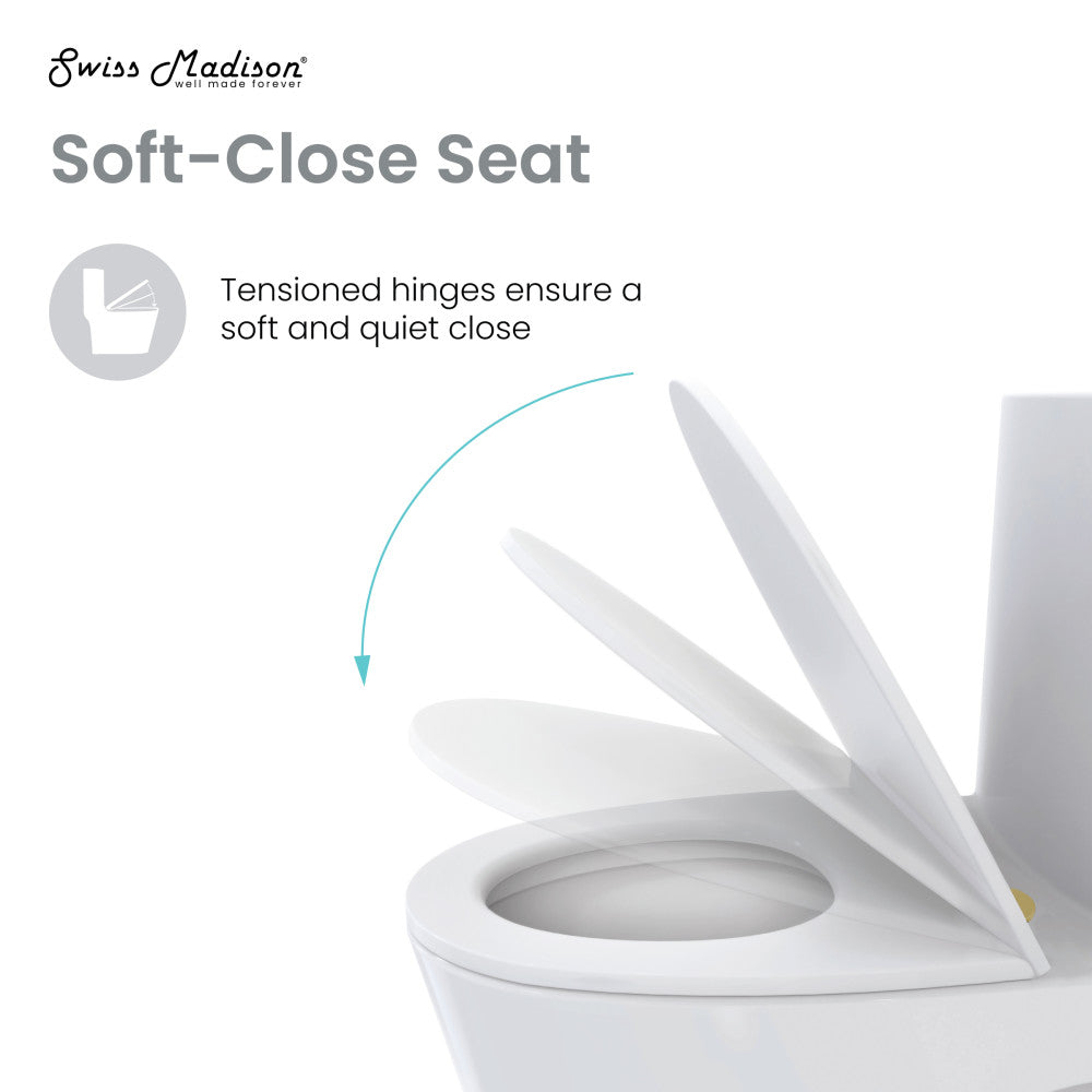 Ivy One Piece Toilet Dual Vortex™ Flush, Brushed Gold Hardware 1.1/1.6 gpf