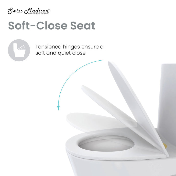 Ivy One Piece Toilet Dual Vortex™ Flush, Brushed Gold Hardware 1.1/1.6 gpf