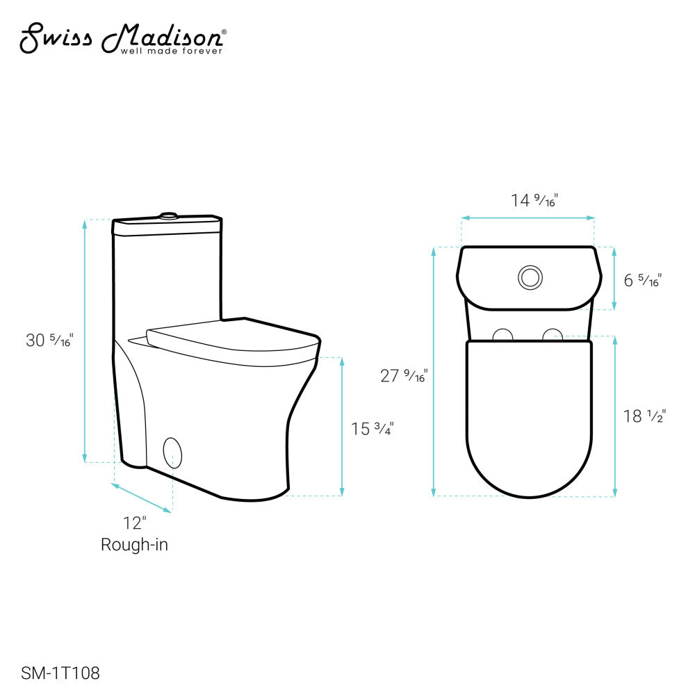 Monaco One-Piece Elongated Toilet Dual-Flush 1.1/1.6 gpf