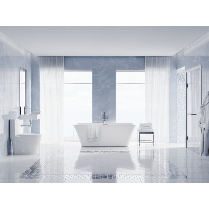 St. Tropez One-Piece Elongated Toilet Vortex Dual-Flush in Matte White 1.1/1.6 gpf