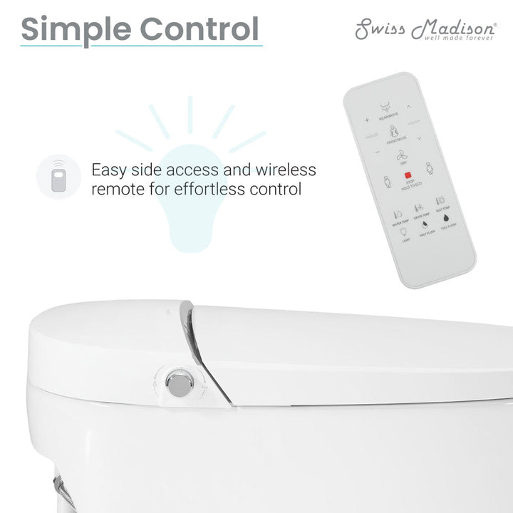 Avancer Smart Tankless Elongated Toilet and Bidet, Touchless Vortex Dual-Flush 1.1/1.6 gpf
