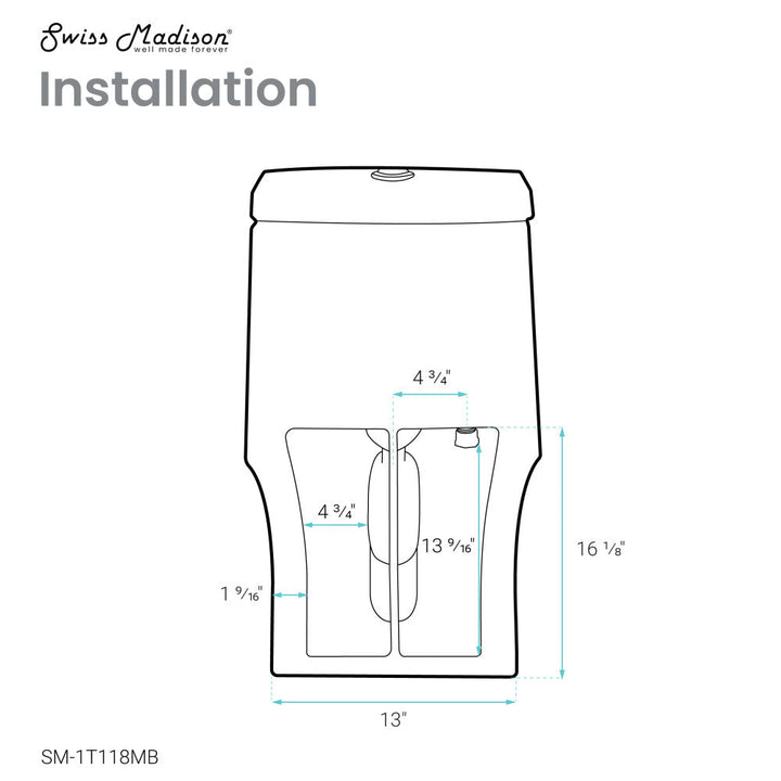 Virage One-Piece Elongated Toilet Vortex Dual-Flush 1.1/1.6 gpf, Matte Black