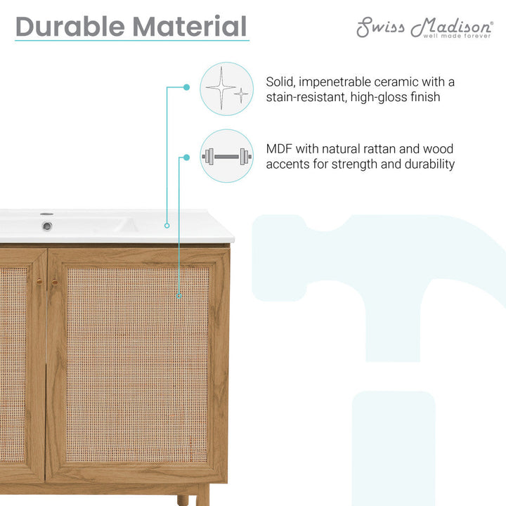 Classe 36" Bathroom Vanity in Oak