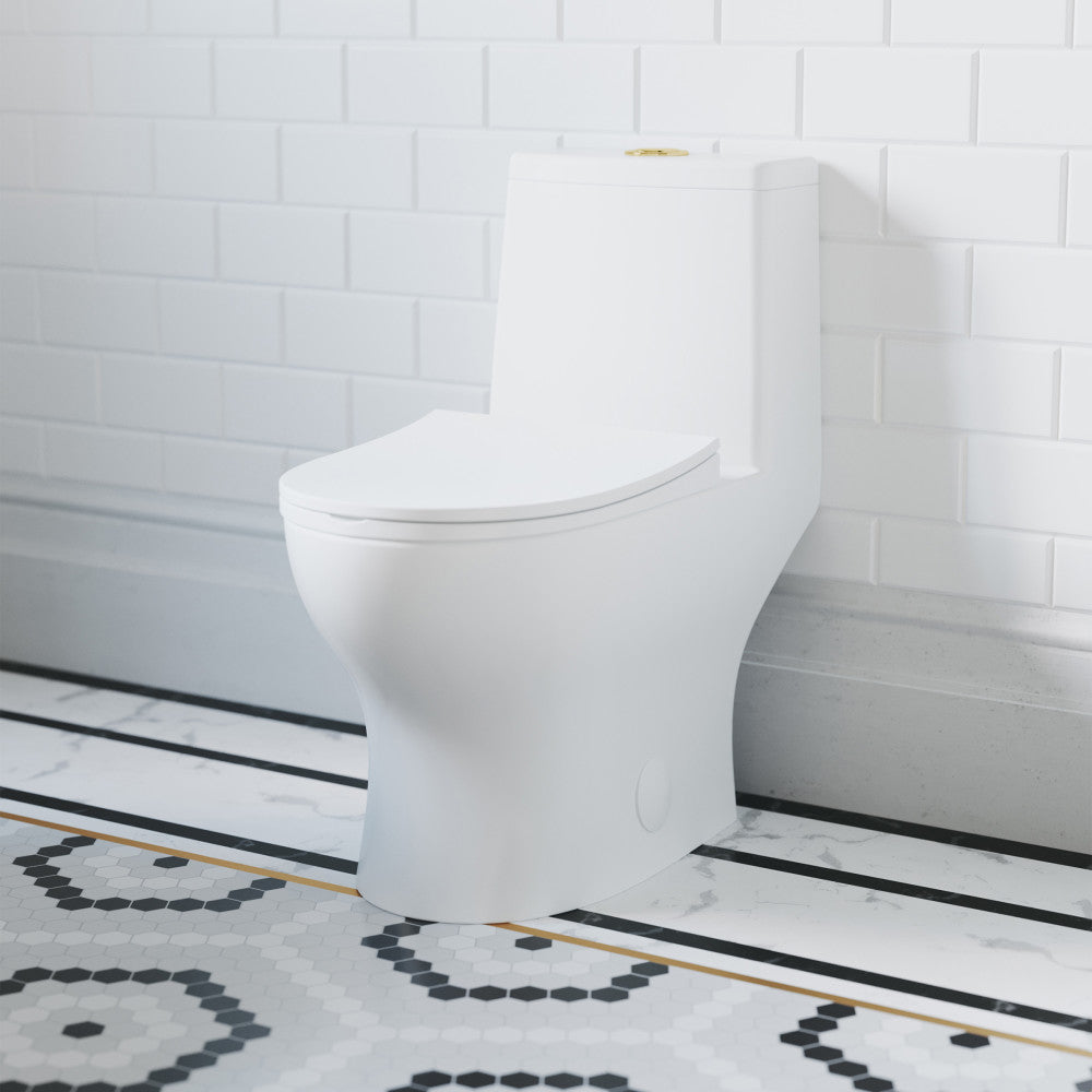 Ivy One Piece Toilet Dual Vortex™ Flush, Brushed Gold Hardware 1.1/1.6 gpf