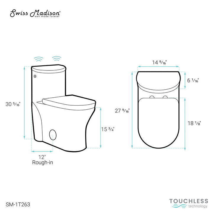 Monaco One-Piece Elongated Toilet Dual-Flush 1.1/1.6 gpf, Touchless