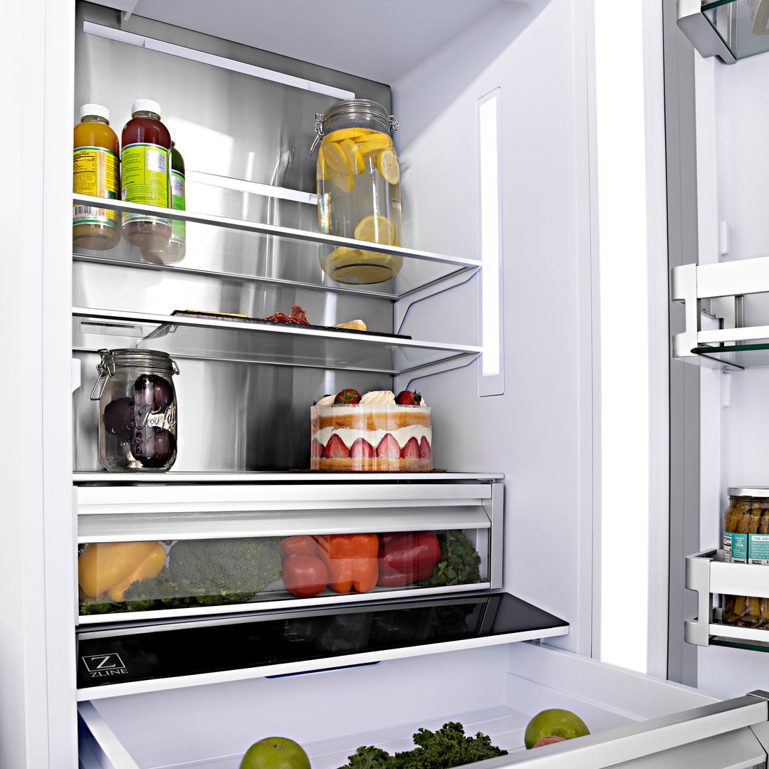 ZLINE 60" Autograph Built-In Refrigerator, Internal Water & Ice Dispenser in Fingerprint Resistant Stainless Steel with Matte Black Accents