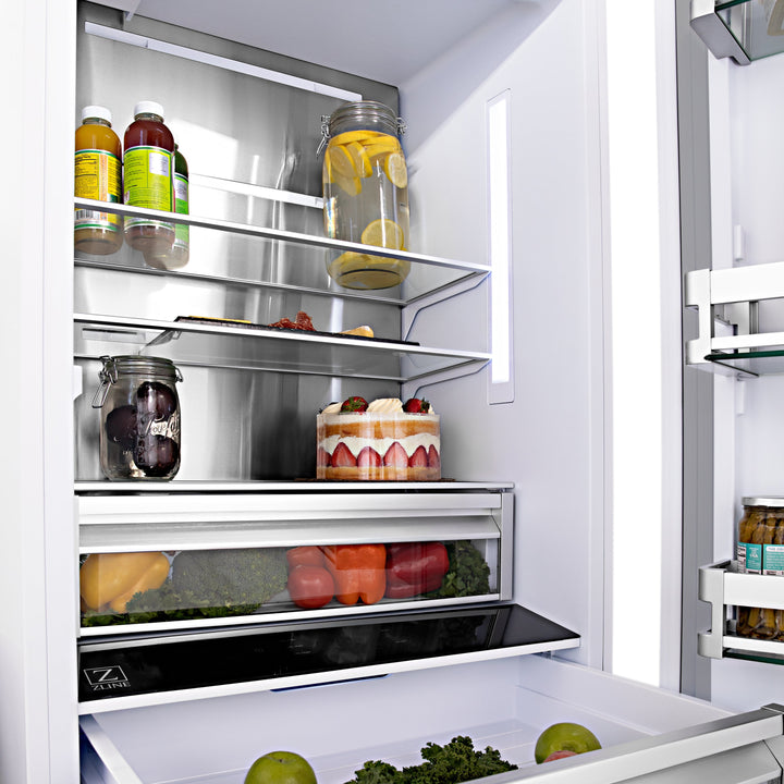 ZLINE 60" Autograph Built-In Refrigerator, Internal Water & Ice Dispenser in Fingerprint Resistant Stainless Steel with Matte Black Accents