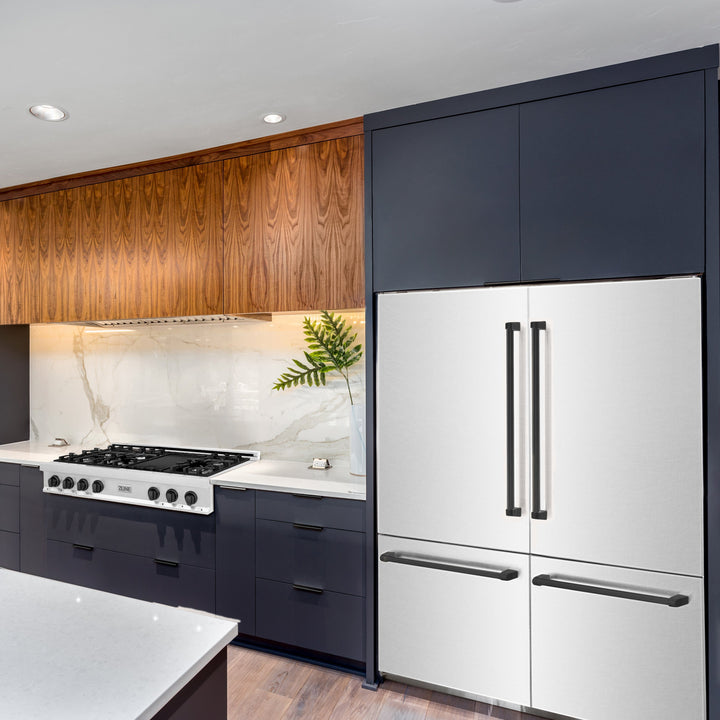 ZLINE 60" Autograph Built-In Refrigerator, Internal Water & Ice Dispenser in Fingerprint Resistant Stainless Steel with Matte Black Accents