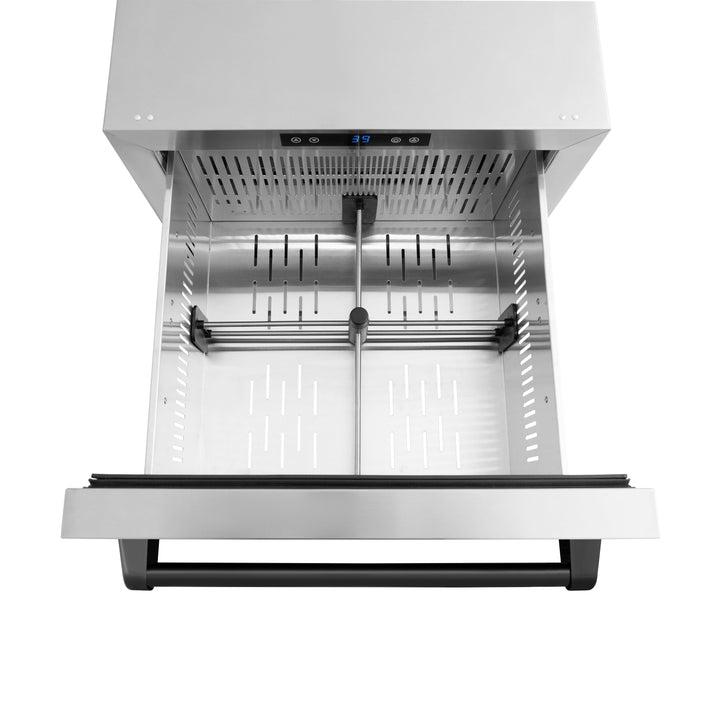 ZLINE Autograph 24" Touchstone 168 Can Outdoor-Rated Refrigerator Drawer with Stainless Steel Doors and Matte Black Handles, RDSOZ-ST-24-MB