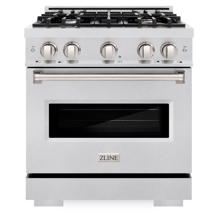 ZLINE 30" 4.2 cu. ft. Classic Gas Range with 4 Burners in DuraSnow® Stainless Steel, CGRS-30