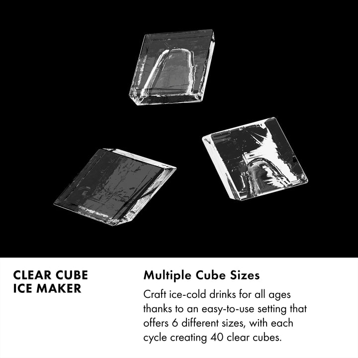 ZLINE Autograph 15" Touchstone Clear Cube Ice Maker with Drain Pump and Panel Ready Door with Matte Black Handle, ICCDPZ-15-MB