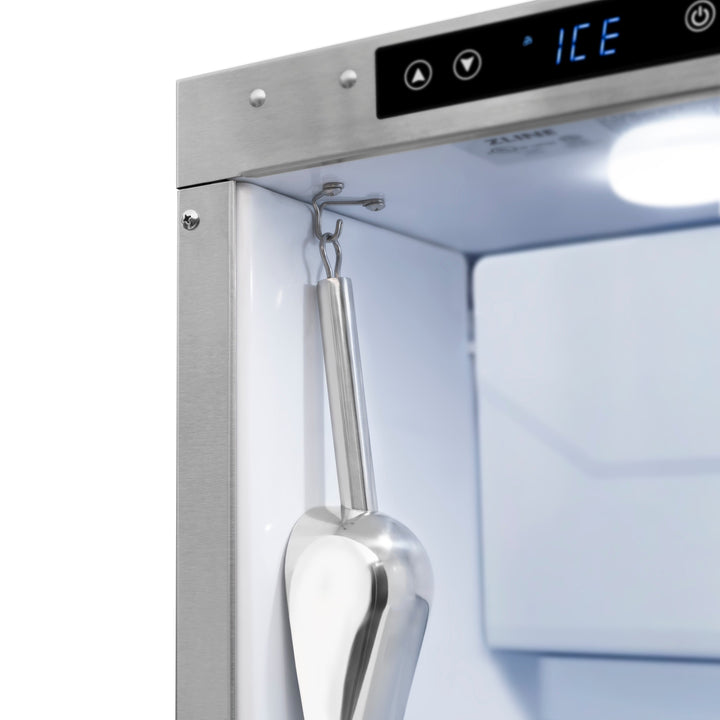 ZLINE Autograph 15" Touchstone Clear Cube Ice Maker with Drain Pump and Panel Ready Door with Champagne Bronze Handle, ICCDPZ-15-CB