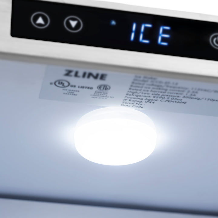 ZLINE Autograph 15" Touchstone Clear Cube Ice Maker with Drain Pump and Panel Ready Door with Champagne Bronze Handle, ICCDPZ-15-CB