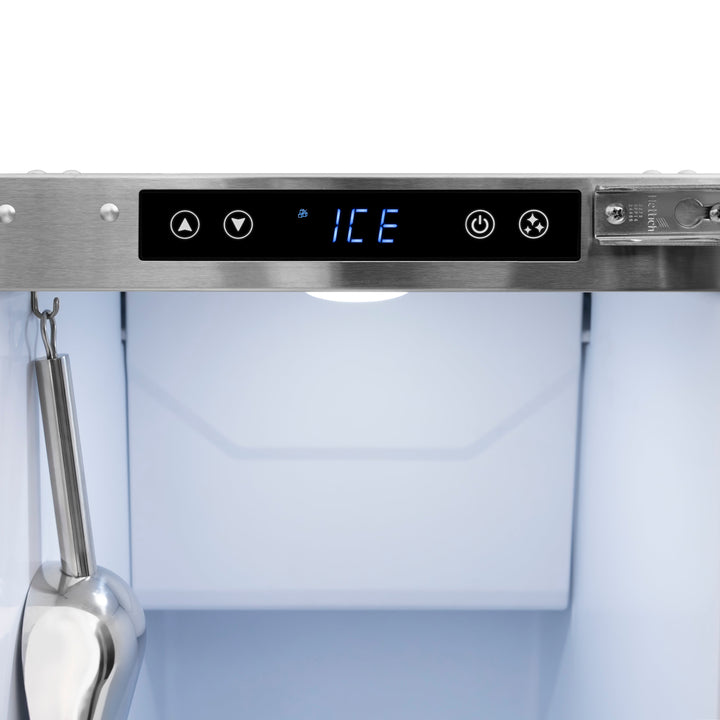 ZLINE Autograph 15" Touchstone Clear Cube Ice Maker with Drain Pump and Panel Ready Door with Champagne Bronze Handle, ICCDPZ-15-CB