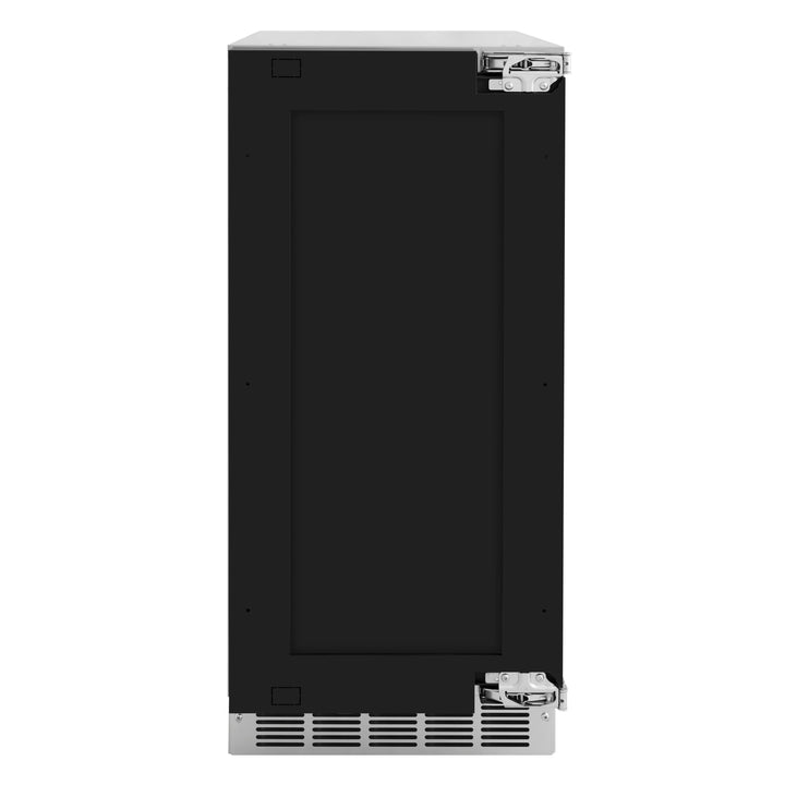 ZLINE Autograph 15" Touchstone Clear Cube Ice Maker with Drain Pump and Panel Ready Door with Champagne Bronze Handle, ICCDPZ-15-CB