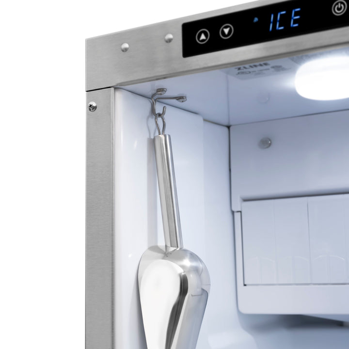ZLINE Autograph 15" Touchstone Gourmet Ice Maker with Drain Pump and Panel Ready Door with Matte Black Handle, IGMDPZ-15-MB