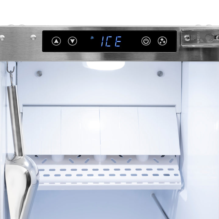 ZLINE Autograph 15" Touchstone Gourmet Ice Maker with Drain Pump and Panel Ready Door with Matte Black Handle, IGMDPZ-15-MB