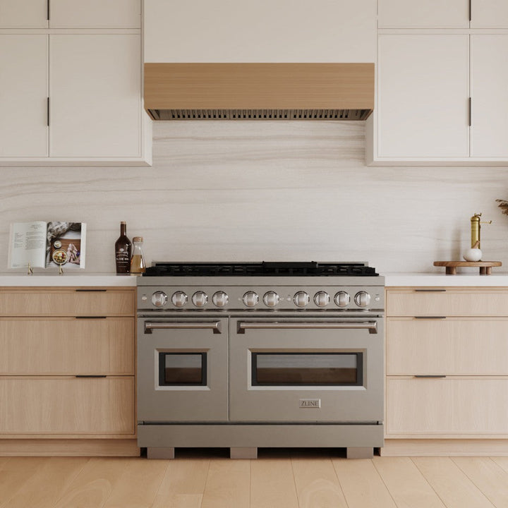 ZLINE 48" 6.7 cu. ft. Classic Double Oven Dual Fuel Range with 8 Burners in Stainless Steel, CDR48