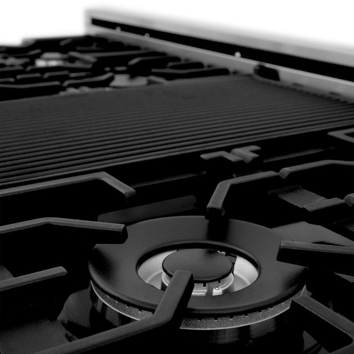 ZLINE 48" Rangetop in Stainless Steel with 7 Gas Burnes and Griddle, RT-GR-48