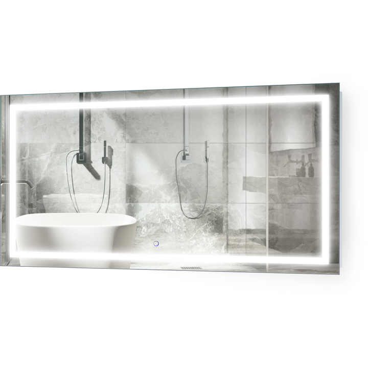 Krugg Icon 54" X 24" LED Bathroom Mirror with Dimmer & Defogger Lighted Vanity Mirror ICON5424