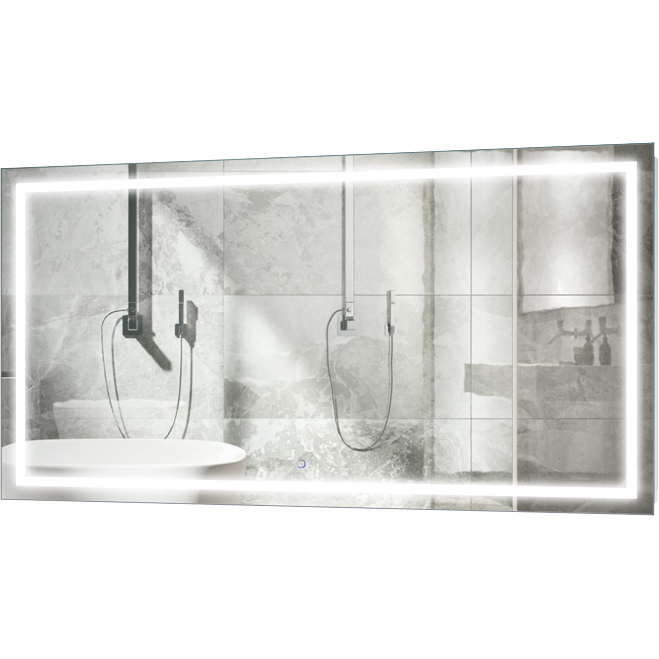 Krugg Icon 66" X 36" LED Bathroom Mirror with Dimmer & Defogger Large Lighted Vanity Mirror ICON6636