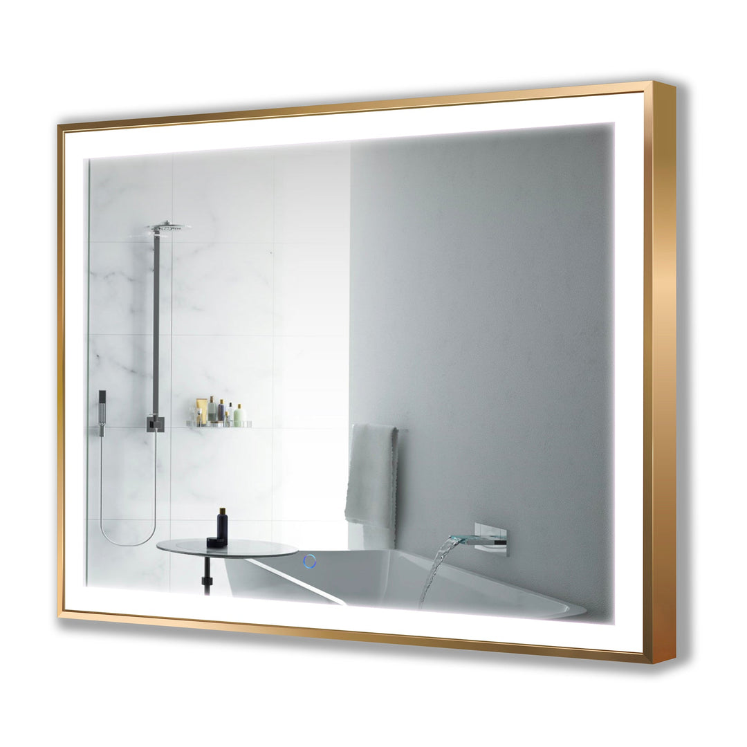 Krugg 48" X 36" Gold Soho LED Bathroom Mirror SOHO4836G